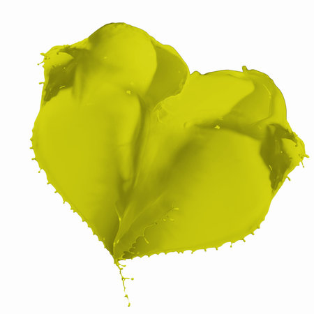 Bright colour paint splash on white backgroundの写真素材