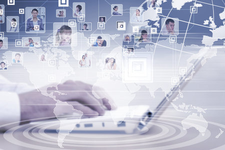 Symbol of social network with people images