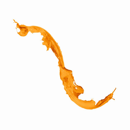 Bright colour paint splash on white backgroundの写真素材