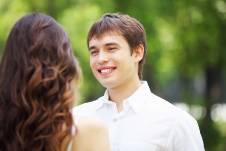 Portrait of a young romantic couple embracing each otherの写真素材