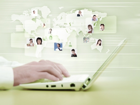 Symbol of social network with people imagesの写真素材