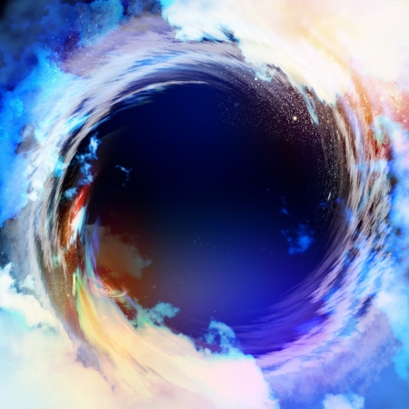 Cosmic clouds of mist on bright colorful backgroundsの写真素材