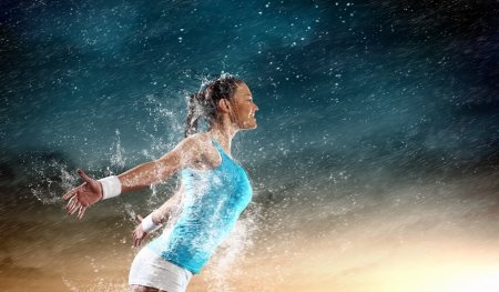 Image of young attractive sport woman exercisingの写真素材