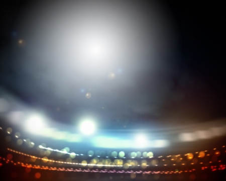 Image of stadium in lights and flashesの写真素材