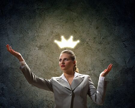 Image of businesswoman in crown  Leadership conceptの写真素材