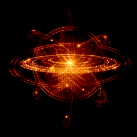 Image of color atoms and electrons  Physics conceptの写真素材