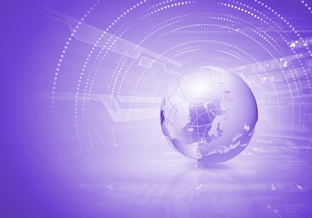 Blue digital image of globe  Background imageの写真素材