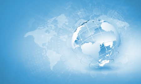 Blue digital image of globe Background image Blue digital image of globe Background image