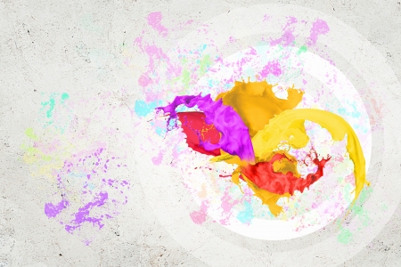 Abstract background image with colorful splashes and dropsの写真素材