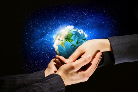 Let s save our planet earth  Ecology concept  の写真素材