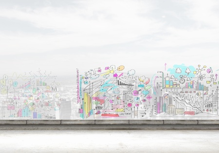 Background image with buildings and urban scenesの写真素材