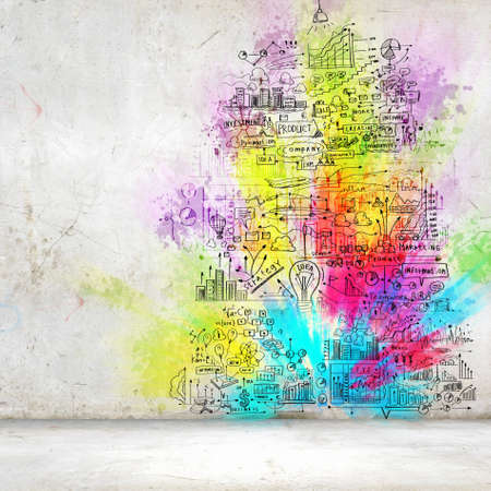 Background image with colorful splashes and dropsの写真素材