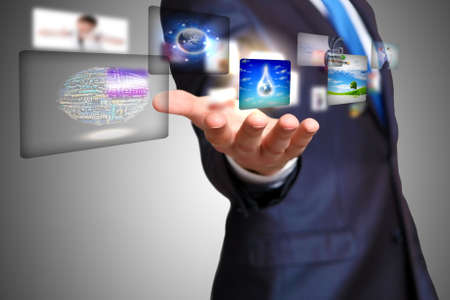 Young business person working with a notebookの写真素材