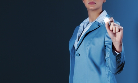 Close up of businesswoman sketching business projectの写真素材