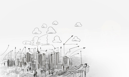 Background sketch image with building plan and strategy Background sketch image with building plan and strategy