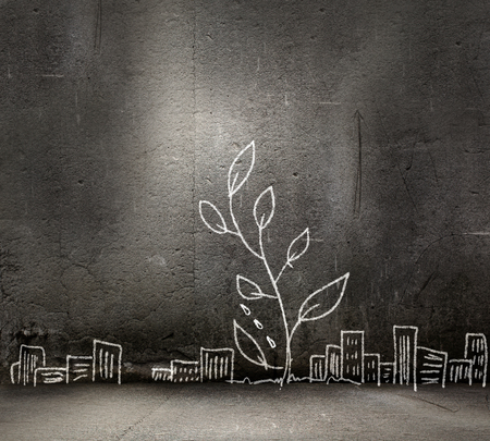 Image of businessman watering sprout with canの写真素材