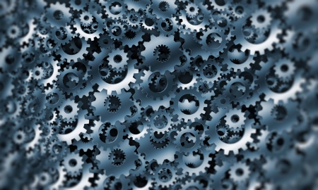 Background image with gears and cogwheels  Technologies and mechanismの写真素材