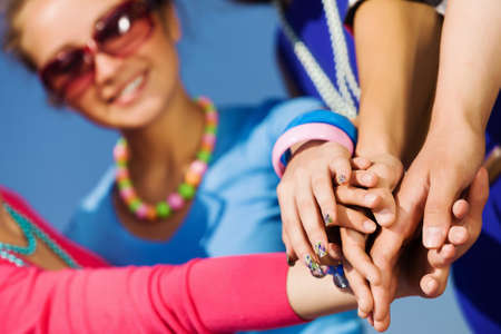 Group of young happy people  Unity conceptの写真素材