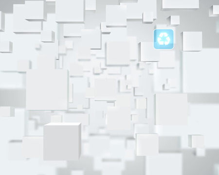 Background abstract image of white cubes on white backgroundの写真素材