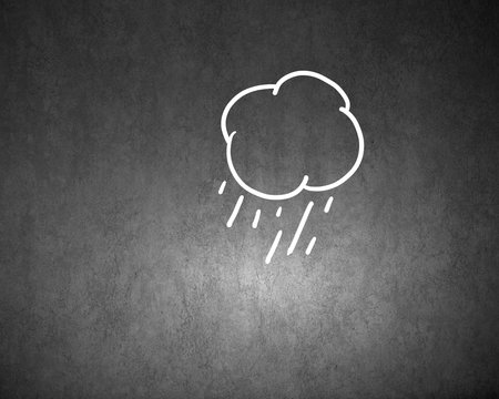 Background conceptual image with raining cloud in handの写真素材