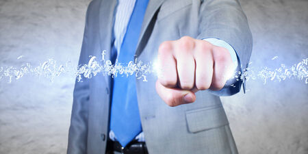 Close up image of businessman clenching fume in fistの写真素材