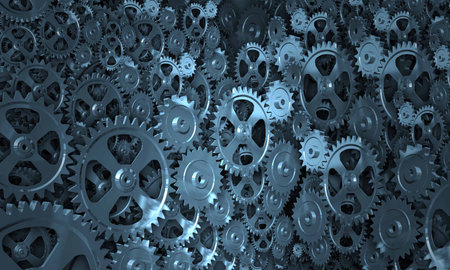Background image with gears and cogwheels  Technologies and mechanism