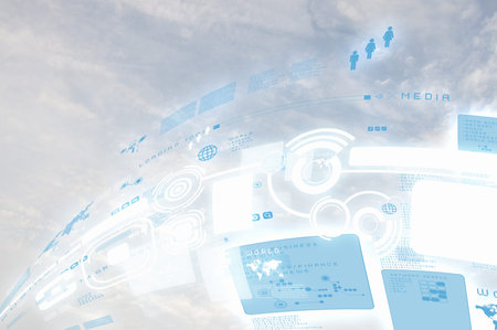 Image of blue hightech background  Business background