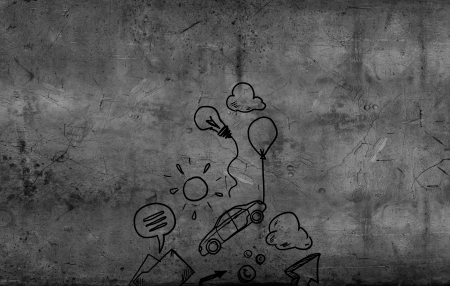 Background image with sketches of life valuesの写真素材