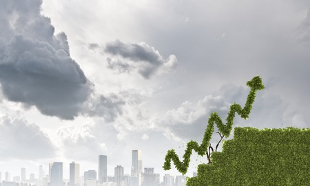 Plant in shape of graph against white の写真素材