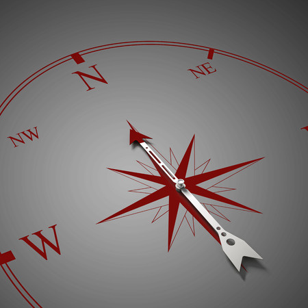 Conceptual image of compass pointing the directionの写真素材