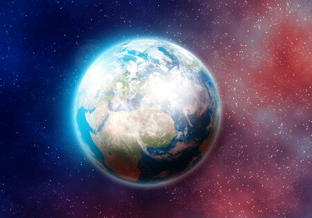 Space image of planet Earth and satellite  の写真素材