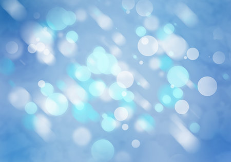 Abstract background image of blue bokeh lights and beams