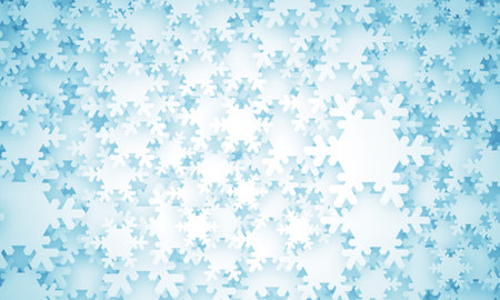Background image with white snowflakes on blue