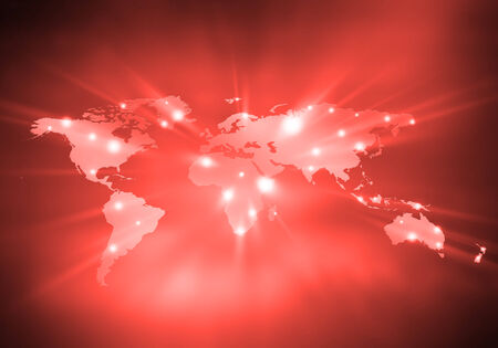 Background digital image of world map with connection linesの写真素材