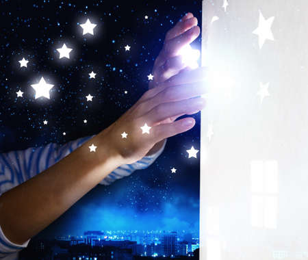 Close up of model of paper houseの写真素材