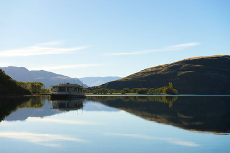 Natural landscape of New Zealand alps and lakeの写真素材