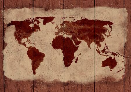 Background image with world map and connection linesの写真素材