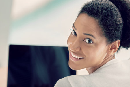Businesswoman working with laptop in offfice