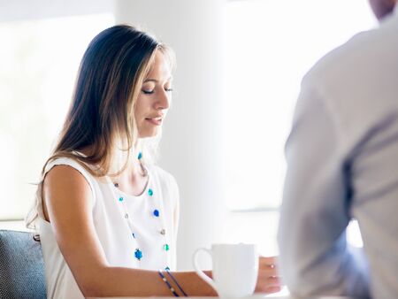 Happy and confident young woman in an officeのeditorial素材