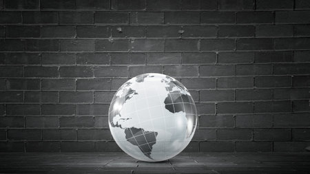 Computing concept with Earth planet and cloudの写真素材