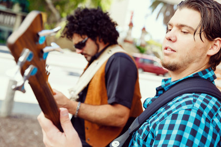 Band of musicians playing in the street