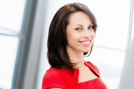 Modern business woman in the officeの写真素材