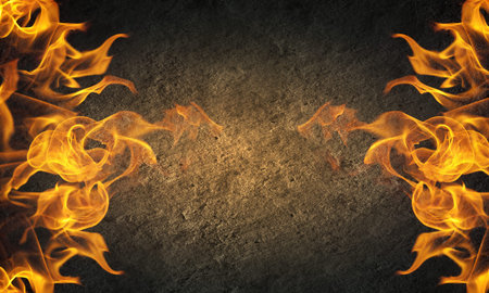 Fire outbreak on an abstract background from the sides