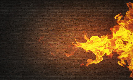 Fire outbreak on an abstract background from the sidesの写真素材