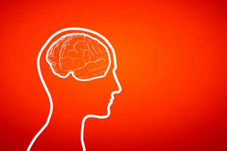 Silhouette of a man's head and brain illustration