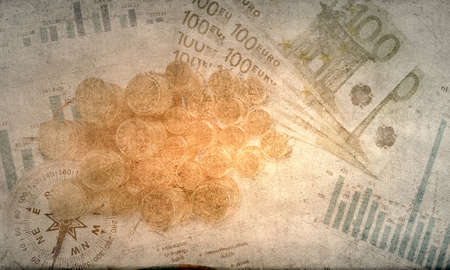 Background old styled image with business conceptの写真素材