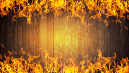 Fire outbreak on an abstract background from the sides