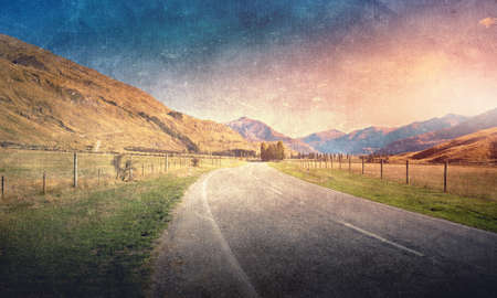 Natural beautiful landscape of mountains and forestの写真素材