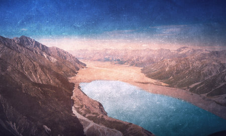 Natural beautiful landscape of mountain lake and forest
