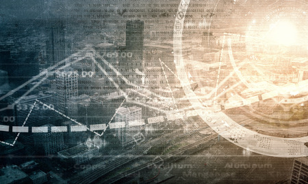 Abstract background image with business concepts and graphsの写真素材